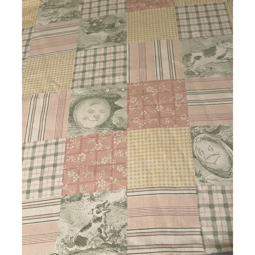 John Wolf Richloom Nursery Rhyme Patchwork Fabric Humpty Dumpty Pastel MMII Pink